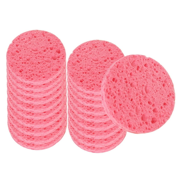 Esponjas faciales para desmaquillar suavemente, portátiles, profesionales, para limpieza facial. Artículos esenciales para el cuidado de piel en Rosa 20 piezas