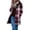 Wine, variant on Sheghy Fashion Clothing 100%Cotton Women's Long-Sleeve Plaid Mid-Length Coat with Lapel and Pockets