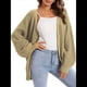thumbnail image 1 of Suéteres Tipo Cárdigan para Mujer, de Larga, con Botones y Gran Tamaño, de Punto. Amarillo Gris XXL, 1 of 6