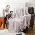 thumbnail image 4 of Battilo Dusty Pink Throw Blankets for Couch, Decorative Pink Throw Blankets, Pink Blanket in Home Decor, Bed Throws for Foot of Bed, 50"x60", 4 of 6