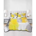thumbnail image 3 of Quilts Twin XL Size, Yellow Grey Oil Painting Soft Comforter Bedding Set for Bed, Abstract Modern Geometric Lightweight Quilted Bedspread with Pillow Cover(2 Pieces) for All Season, 68x98 Inch, 3 of 6