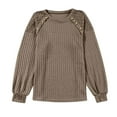 thumbnail image 6 of Womens Tops Casual Pullover Sweaters Knit Cozy Autumn Winter Clothes Women's Long Sleeve Blouse Spring Lightweight Sweater Business Casual Lace Top Trendy Fall Fashion Clothing, 6 of 6