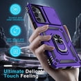 thumbnail image 5 of KOMI Compatible with Samsung Galaxy A16 5G Case Built in Slide Camera Lens Cover+Screen Protector+Finger Ring Holder Kickstand,Heavy Duty Shockproof Full Body Phone Cover,2025 Purple, 5 of 5