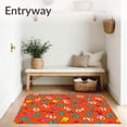 thumbnail image 3 of ODIKA 3'x5' Machine Washable Non-Slip Area Rug, Animal Orchestra ABC Melody with Musical Motif Design High Traffic Rug with Pad, Orange, 684643, 3 of 8