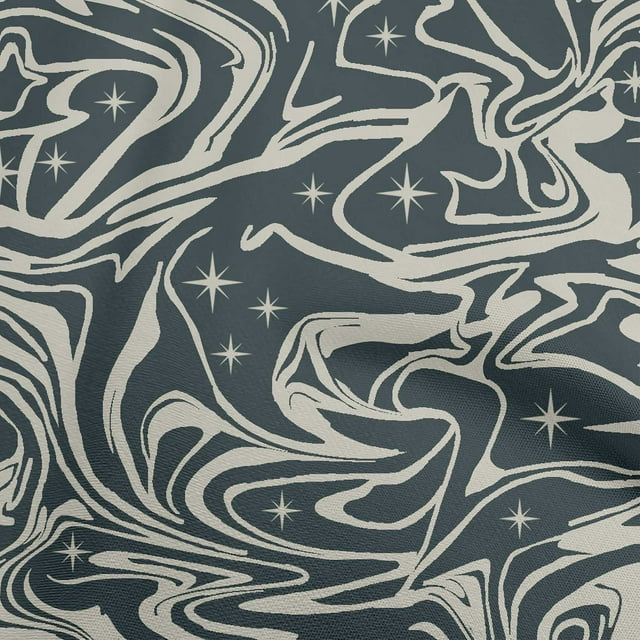 oneOone Polyester Spandex Teal Blue Fabric Abstracts Craft Projects Decor Fabric Printed By The Yard 56 Inch Wide