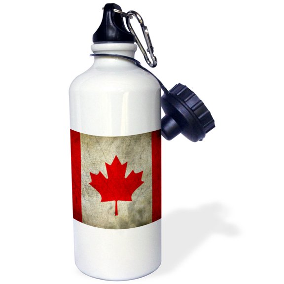 3dRose, Vintage Canada Flag, Flip Straw 21oz Water Bottle