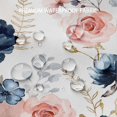 thumbnail image 5 of Navy Blue and Pink Floral Shower Curtain, Waterproof Fabric Watercolor Flowers Bathroom Shower Curtain with 12 Hooks, 72 x 72 Inch, 5 of 6