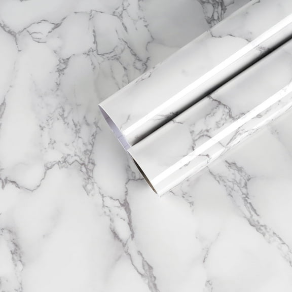CHIHUT Grey Marble Wallpaper Peel and Stick Wallpaper for Countertop Waterproof Grey Marble Contact Paper for Kitchen Self Adhesive Removable Wall Paper Vinyl Wrap for Cabinets Bathroom 17.7''x100''