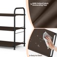 thumbnail image 4 of Nefoso Metal Shoe Rack, 3 Tier Shoe Organizer 600D Oxford Fabric Adjustable Stackable and Expandable Shoe Rack for Closet Entrance Bedroom (Brown), 4 of 9