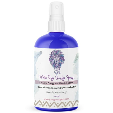 Sage Smudge Spray - Alternative to Sage Smudge Sticks Infused with Blue Apatite Crystals and Spirits of Abundance and