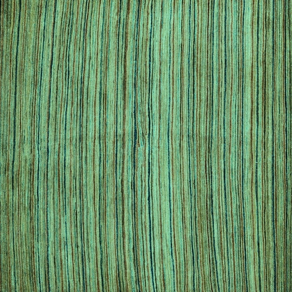 Ahgly Company Indoor Square Abstract Turquoise Blue Modern Area Rugs, 5' Square