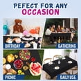 thumbnail image 3 of Clearly Elegant Black Plastic Tablecloth Roll with Cutter, 423 Sq.Ft (52"x1181") Extra Large Disposable Picnic Table Cover, Plastic Table Cloth Disposable for Parties, Events and Outdoor Gatherings, 3 of 9