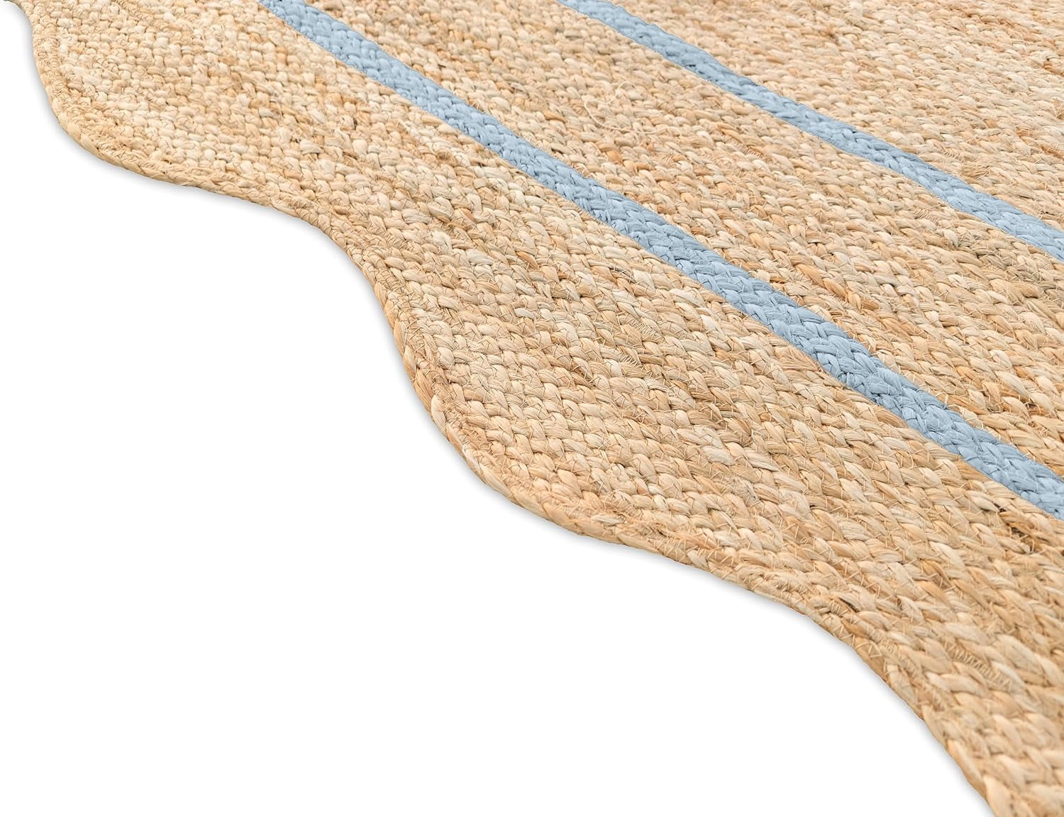 Weaving Village Wave Scalloped Natural Jute Rug Boho Jute Rug Entryway Runner Rug Farmhouse Scallop Rug, Gray (2'6"x18')