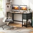 thumbnail image 4 of Gymax 55-Inch Home Office Desk Computer Workstation w/2 Drawers Rustic Brown & Black, 4 of 10
