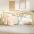thumbnail image 2 of VECELO Twin Size Metal Daybed, Victorian Platform Sofa Bed Frame with 4 Legs Slats Support, Gold, 2 of 10