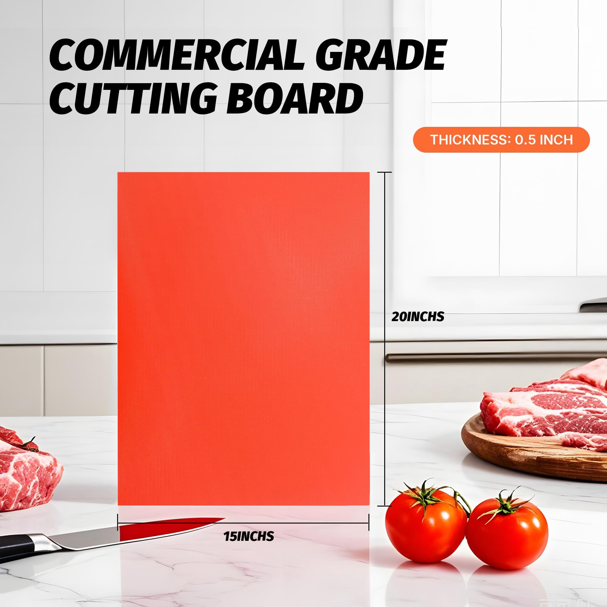 Hakka Commercial Grade Cutting Board for Kitchens,Plastic Chopping Board, 20 x 15 x 1/2 Inch, Multi-Color 6 of Pack Set,NSF Certified,for Vegetable Meat or Cheese