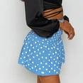 thumbnail image 4 of Idoravan Women's Basic Versatile Skirt Clearance Women High Waist Dot Print Mini Skirt Elasticity Waist A-Line Short Skirt, 4 of 9