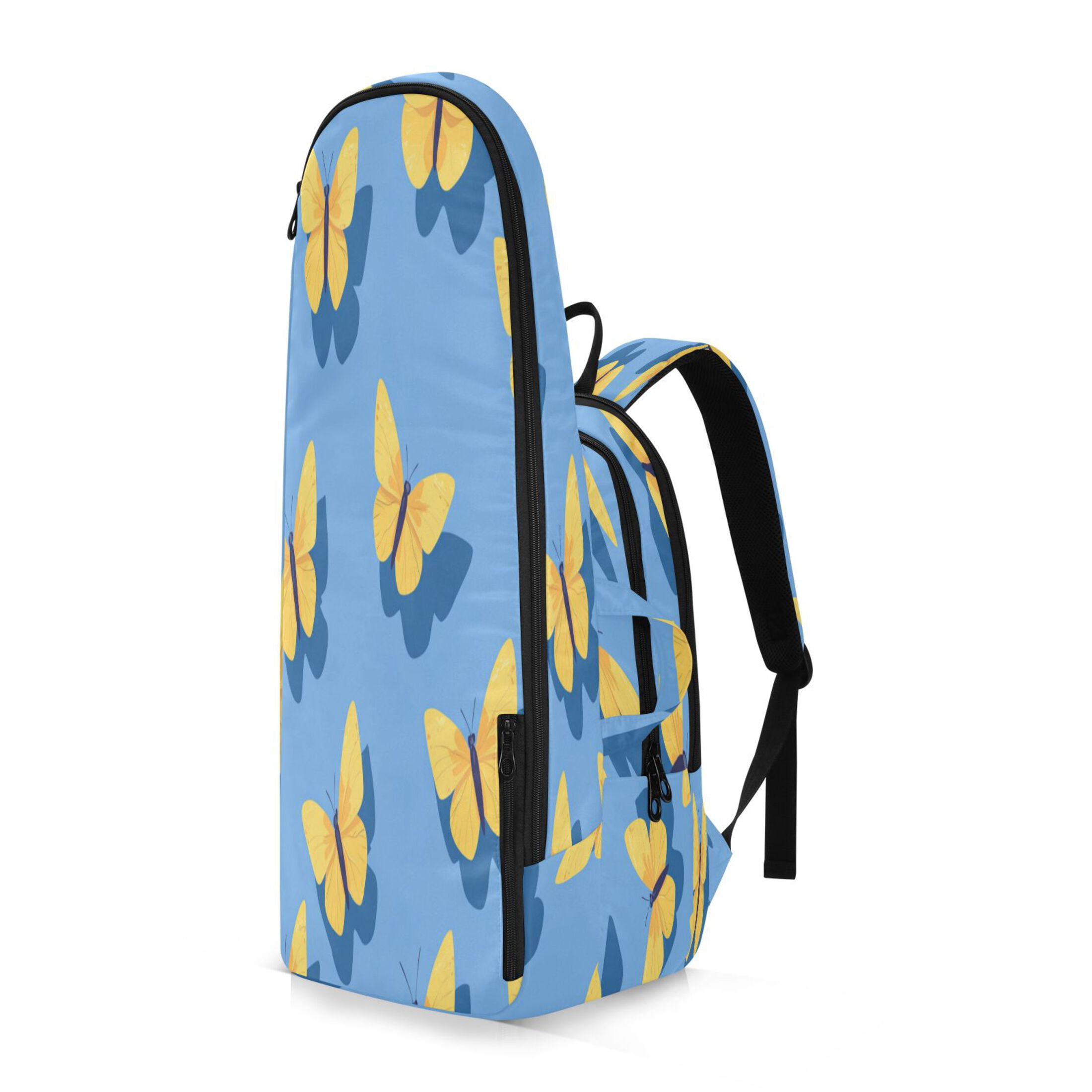 2 Racquet Holder Tennis Backpack Tennis Racket Covers Gym Bags Yellow Butterflies