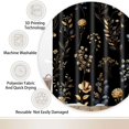 thumbnail image 6 of Vintage Boho Floral Shower Curtain with Hooks, Black & Gold Floral Bathroom Curtain, Waterproof Farmhouse Decor, 6 of 8