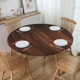 thumbnail image 5 of Walnut Wood Grain Round Tablecloth with Elastic Edge Table Cover Waterproof Reusable Table Cloth for Holiday Kitchen Party Patio,S(36"-44"), 5 of 6