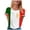 Green, variant on felwors Elegant Casual Italian Flag Cotton T-Shirt for Women Girl's Summer Sun Beach L (White, XXL)