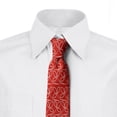 thumbnail image 3 of Necktie, Vibrant Dotted Leaves Art, 3.7", Vermilion and White, by Ambesonne, 3 of 4