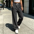 thumbnail image 5 of Oksale Womens Petite Sweatpants with Pockets Elastic Drawstring Waisted Straight Leg Sweat Pants Comfy Moisture Wicking Loose Gym Pants for Fall Black M, 5 of 9