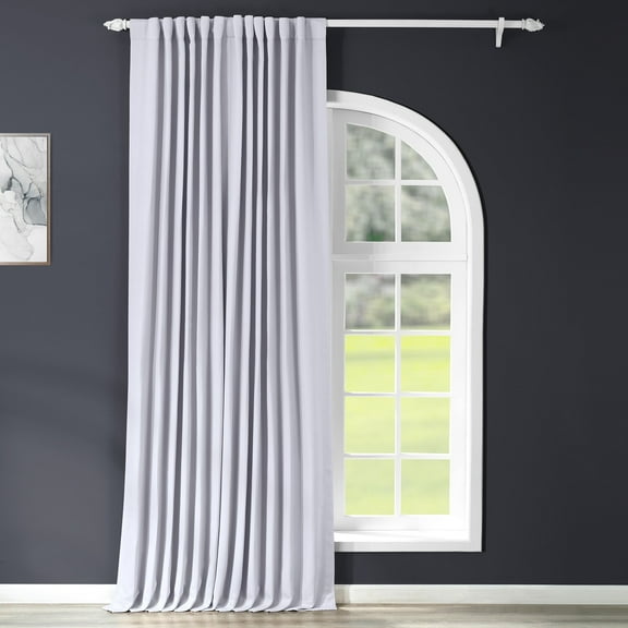 Half Price Drapes Fog Grey Extra Wide Room Darkening Privacy Panel, 100W x 108L