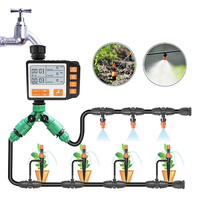 Dispositif d'Irrigation de Jardin Arrosage Automatique Support de Tuyau de Jardin avec Système d'Irrigation de Jardin Raccords Basse Pression 1/4 Pouces Imprimé Modulaire 3d pour Intérieur