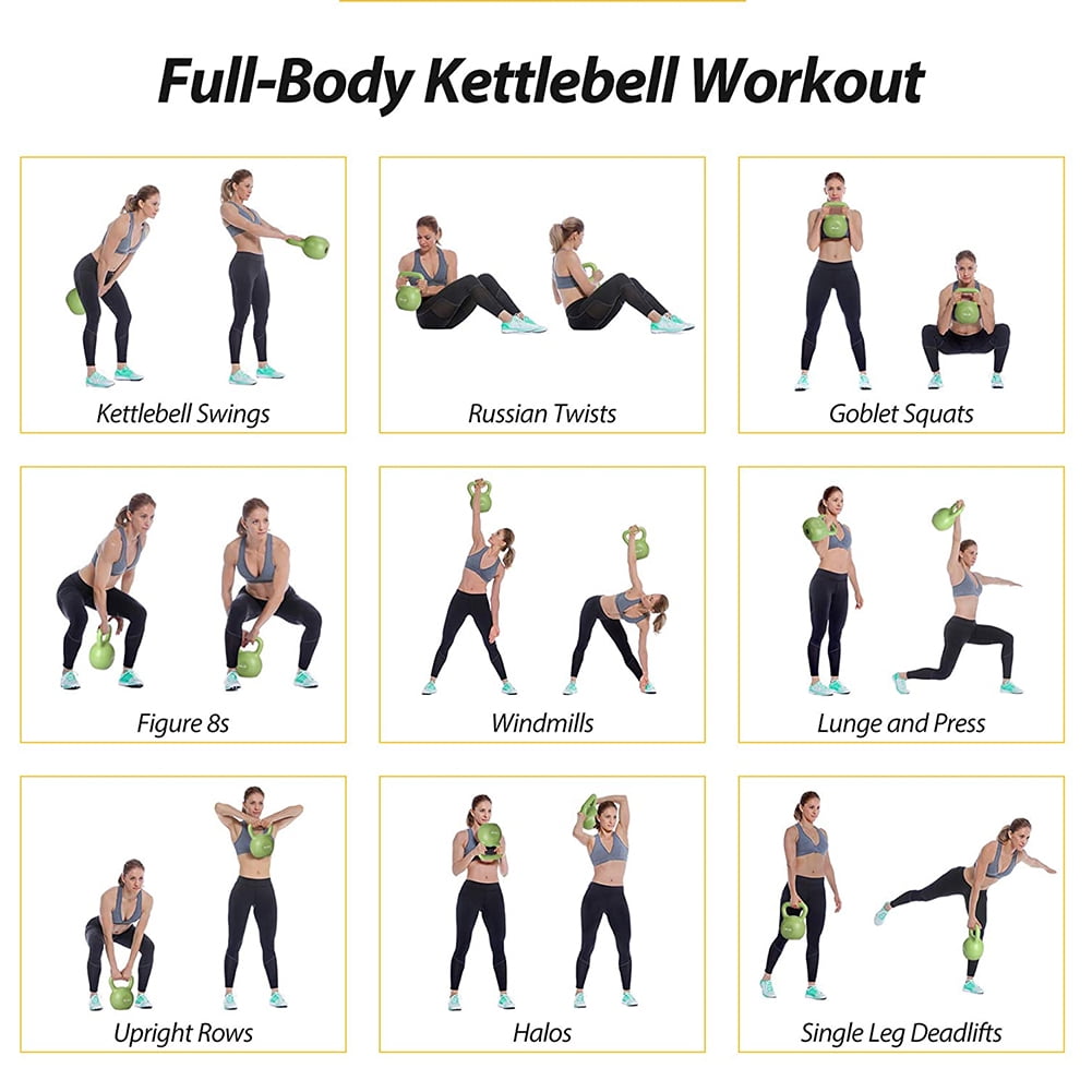 Exercise Equipment 5lbs Kettlebell Set, Strength Training Kettlebells Weight Set for Women, Vinyl Coated Kettle Bell for Home Gym Workout Weight Lifting Equipment, Comfortable Grip Wide Handle Weigh