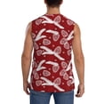 thumbnail image 4 of Uemuo Christmas Holiday Pinecone Pattern Men's Sleeveless T-Shirt,Muscle Athletic Tank Top, Moisture-wicking Quick-dry Breathable Classic Tee Top for Gym Run Outdoor Sports-Small, 4 of 8