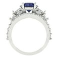 thumbnail image 4 of Clara Pucci 18K White Gold Round Cut 1.5Ct Simulated Blue Sapphire Engagement Ring + Matching Band - Luxury Box Included, 4 of 7