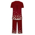 thumbnail image 5 of VBTAPA Womens Christmas Pajamas Short Sleeve Tunic Top and Capri Pants Sleepwear 2 Piece Pjs Set Xmas Print Lounge Sets Multicolor XXXL, 5 of 7