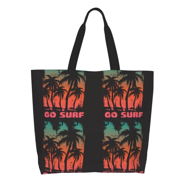 Balery Go Surfer Bolsa Tote Estilo Estético con Cremalleras, Bolsa de Hombro, Bolsa de Compras Grande y Plegable