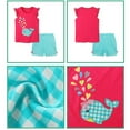 thumbnail image 5 of WIBACKER 2-7T Kids Baby Girls Summer Outfit 100% Cotton Short Sleeve Top and Shorts Clothing Set - Whale, 5 of 7