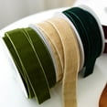 thumbnail image 3 of 10M Cloth Christmas Decoration Ribbon Roll - Velvet Cloth Single Side Flocking 2.5Cm Light Green, 3 of 7