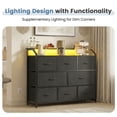 thumbnail image 4 of CONCETTA LED TV Stand Dresser, Fits TVs up to 45 Inches, LED Lights & Power Outlet, 8 Fabric Drawers Storage for Bedroom Living Room, Black, 4 of 9