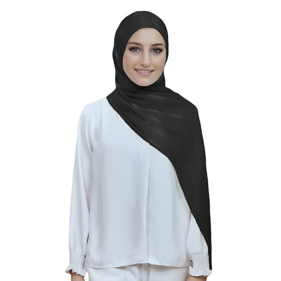 Shimmer Organza Crepe Hijab Head Scarf Shawl Wrap for Muslim Women