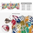 thumbnail image 6 of Colorful Handprints Tie Up Valance Curtains for Windows, Kitchen Curtains Window Treatments, Rainbow Abstract Hand Foot Prints Short Window Shades Valances for Bedroom Bathroom Cafe 54"x18", 6 of 8