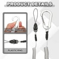 thumbnail image 3 of Uxcell Coiled Lanyards with Buckle Retractable Safety Ring and Quick Release Detachable Buckle for Fishing Equipment Silver Tone 47 Inch, 3 of 7