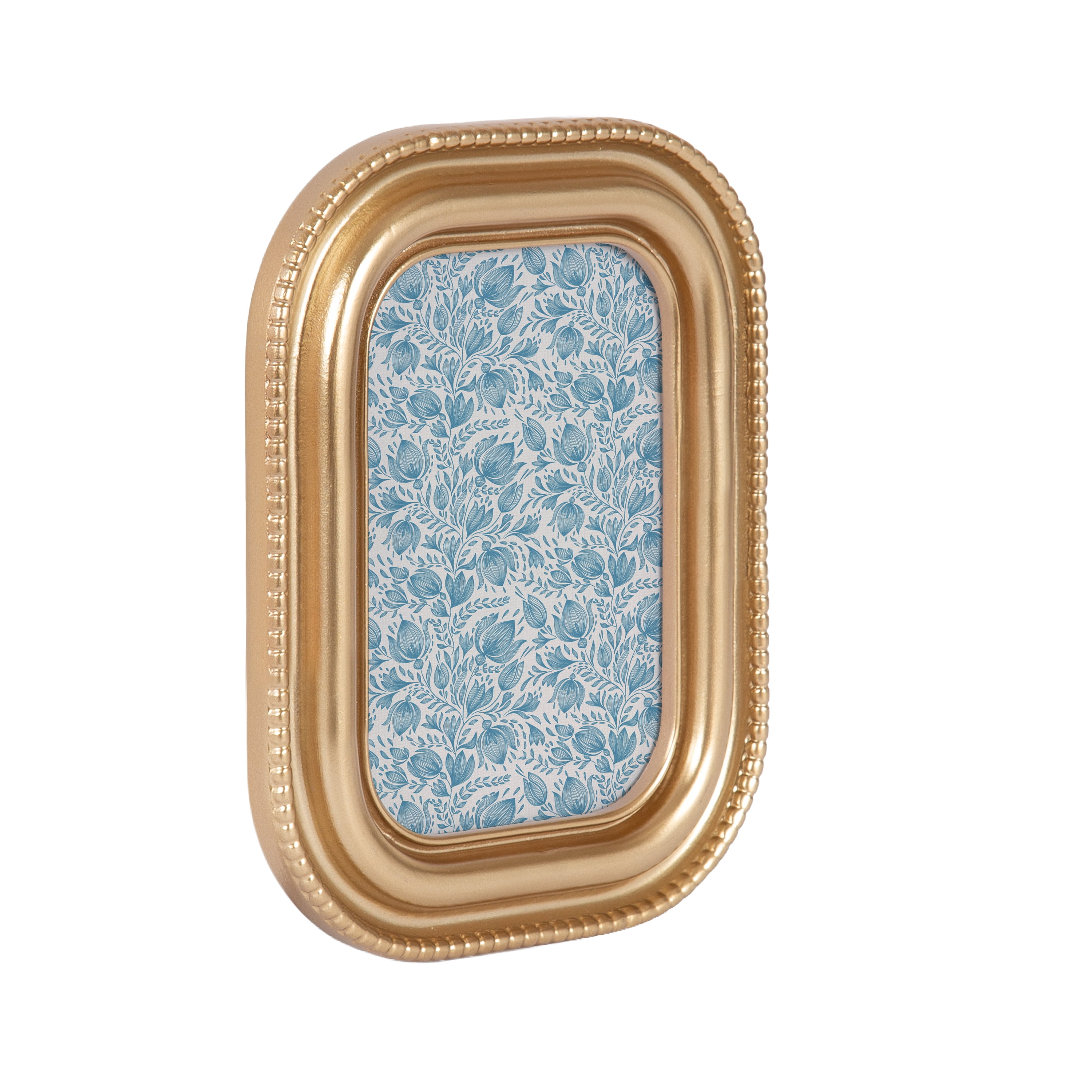 DesignOvation – 4x6 Picture Frame – Beaded Gold Tabletop Photo Frame