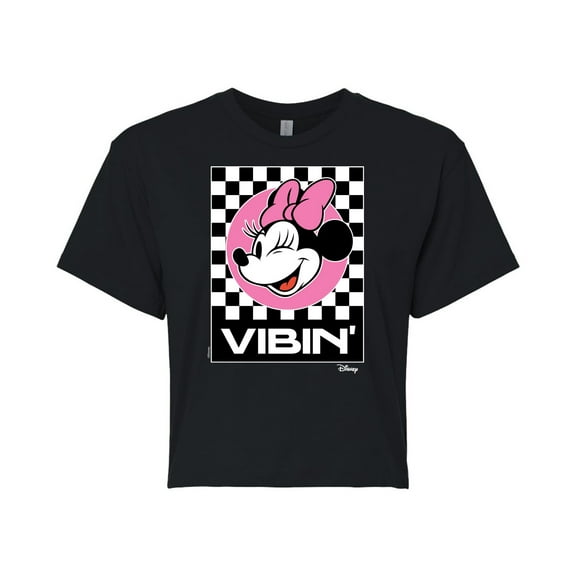 Disney - Minnie Mouse - Vibin' - Juniors Cropped Cotton Blend T-Shirt