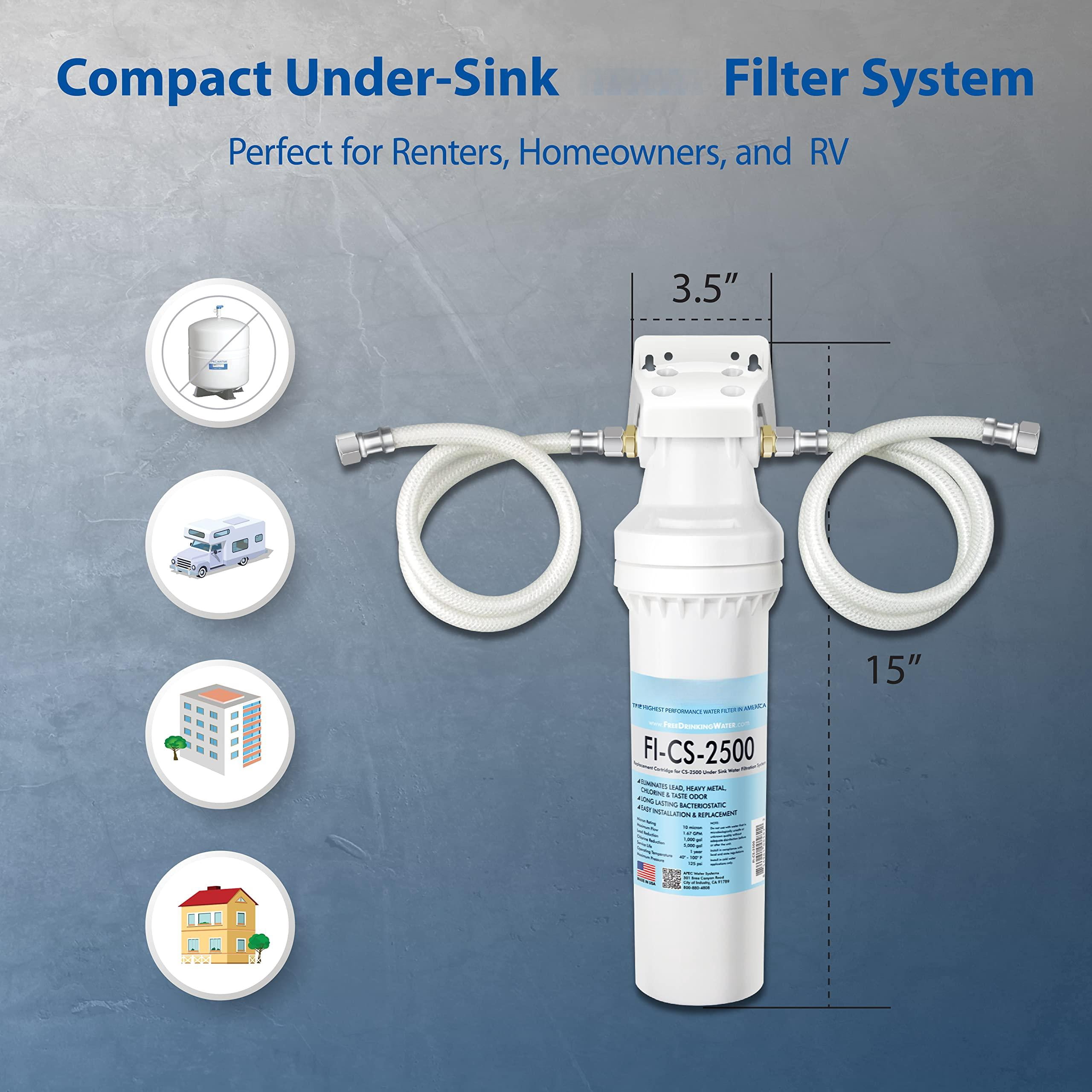 Apec Ultra High Capacity Under Sink Water Filtration System - Quality Made Filter (cs-2500)