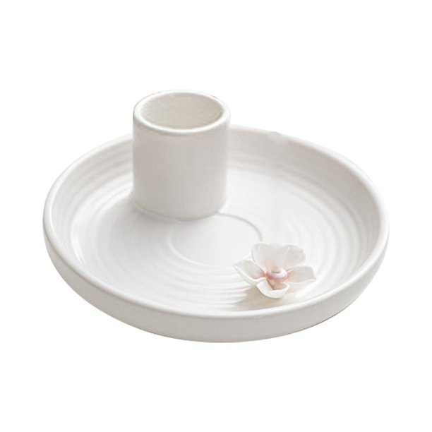 Porta incienso blanco, porta incienso de cerámica, soporte de madera con aroma, quemador de incienso de terracota simple y moderno
