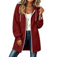 thumbnail image 6 of WULMLEO Long Hoodies Women Lined Long Sleeve Full Zip Up Hooded Sweater Coat Casual Lightweight Sweatshirts Plus Size 2026 Jacket with Pocket Red 5XL, 6 of 9