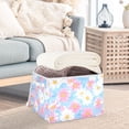 thumbnail image 3 of Yayeee Collapsible Cube Storage Bin with Lid Fabric Closet Decorative Basket with Handles, Pink Daisy, 3 of 7