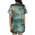 thumbnail image 4 of Womens Pajama Sets With Pocket, Paper Fox Crow Fantasy Lounge Sets Short Sleeve Sleepwear PJ Sets for Women, 4 of 6