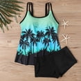 thumbnail image 4 of Generic Women Plus Size Swim Suits Printing Modest Ruched Swimsuits Two Piece Tankini Tops with Shorts Swimwear, 4 of 5