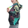 thumbnail image 2 of Kdxio Cartoon Art Skull Print Womens Oversized Hoodies Sweatshirts Hooded Pullover Tops Sweaters Casual-Small, 2 of 7