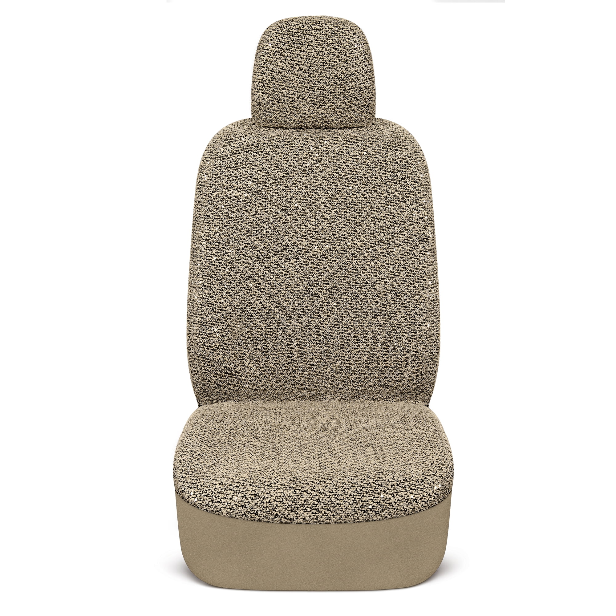 Carbella Sequin Tweed Bling Car Seat Cover for Women 1 Piece Beige Seat Cover for Cars with Shiny Bling Detail Cute Automotive Interior Protector for Trucks Van SUV Walmart